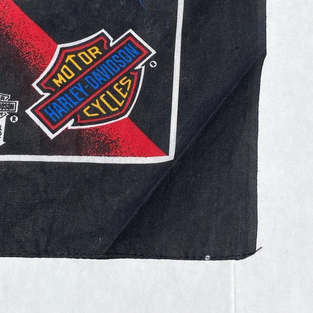 New VTG Harley Davidson Scarf Bandanna Eagle Flag 21